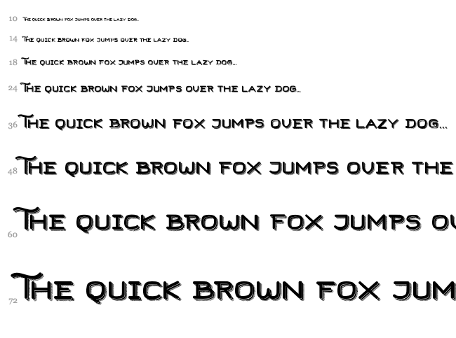Hard Stones Sans Strip font waterfall